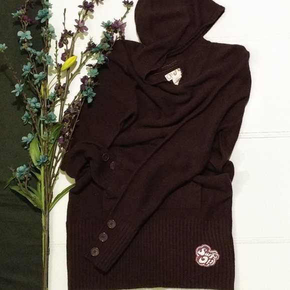 Op Sweaters - Op Plum Long Tunic Sweater with Pocket